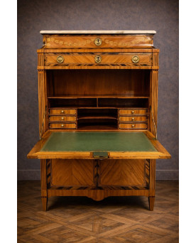 Le village de 58 brocanteurs -  Secrétaire époque Empire en noyer