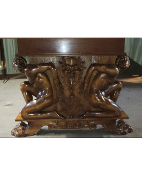 Le village de 58 brocanteurs -  Rare grande table style Renaissance en noyer
