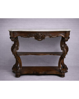 Le village de 58 brocanteurs -  grande console Italienne époque Charles X en acajou