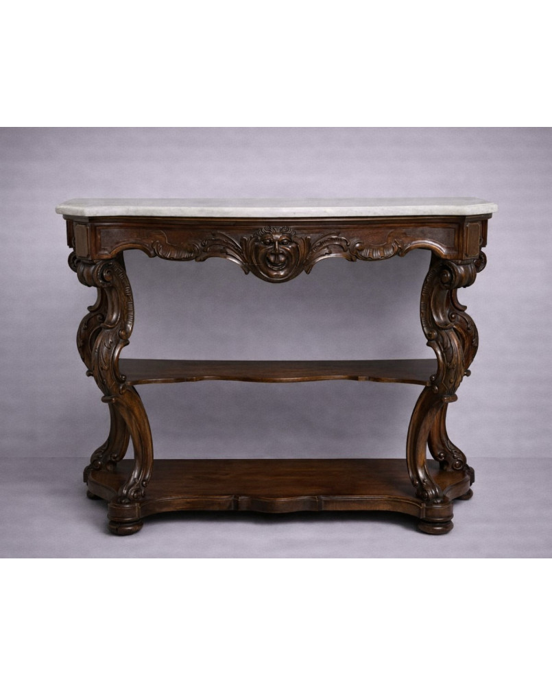Le village de 58 brocanteurs -  grande console Italienne époque Charles X en acajou