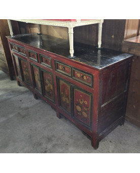 Le village de 58 brocanteurs - Asie XIXeme : Très grande enfilade en bois laqué