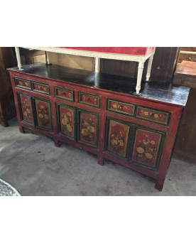 Le village de 58 brocanteurs - Asie XIXeme : Très grande enfilade en bois laqué