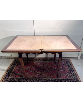 Le village de 58 brocanteurs - Table à jeu en marqueterie de style louis XV époque fin XIXeme