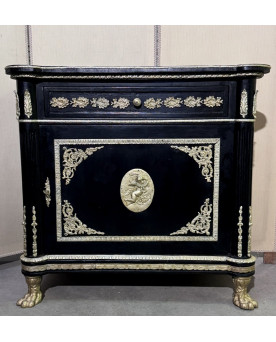 Le village de 58 brocanteurs - Meuble style Napoléon III "Boulle" en bois laqué