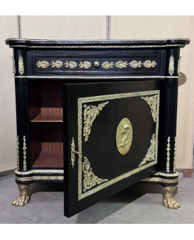 Le village de 58 brocanteurs - Meuble style Napoléon III "Boulle" en bois laqué