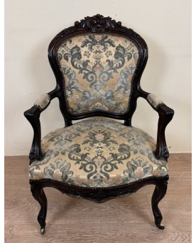 Le village de 58 brocanteurs - Fauteuil Cabriolet De Style Lxv En Palissandre