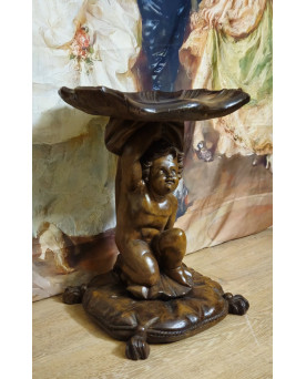 Le village de 58 brocanteurs - Venise XIXeme : tabouret de musicien au Putto et a la coquille