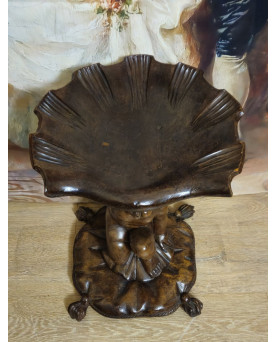 Le village de 58 brocanteurs - Venise XIXeme : tabouret de musicien au Putto et a la coquille