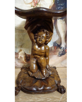 Le village de 58 brocanteurs - Venise XIXeme : tabouret de musicien au Putto et a la coquille