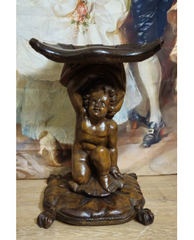 Le village de 58 brocanteurs - Venise XIXeme : tabouret de musicien au Putto et a la coquille