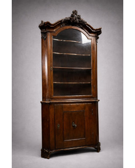 Le village de 58 brocanteurs - Bibliothéque d'angle époque Napoléon III en acajou