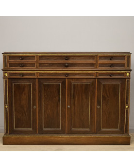 Le village de 58 brocanteurs - Buffet en enfilade en palissandre époque Charles X, de belle qualité d’ébénisterie