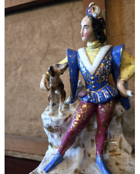 Le village de 58 brocanteurs - Paire de sujets en porcelaine de Paris – Couple de personnages élégants