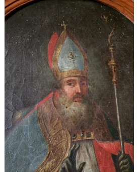 Le village de 58 brocanteurs - Huile sur toile représentant Saint Claude Époque XVIIe siècle