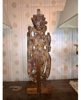 Le village de 58 brocanteurs - Sculpture en bronze – Figure religieuse orientalisante Époque : XIXe siècle Bois sculpté Hauteur