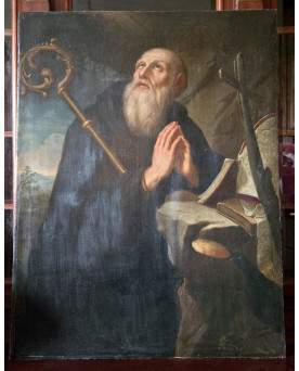 Le village de 58 brocanteurs - Tableau ancien – École du XVIIᵉ siècle Huile sur toile religieuse