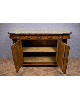Le village de 58 brocanteurs -Buffet ancien de Louis XVI / en noyer massif et ronce richement veiné