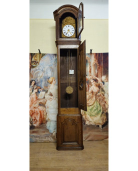 Le village de 58 brocanteurs - Grande horloge comtoise ancienne – XIXe siècle – Meuble en bois massif