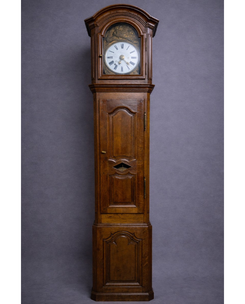 Le village de 58 brocanteurs - Grande horloge comtoise ancienne – XIXe siècle – Meuble en bois massif