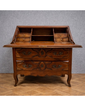 Le village de 58 brocanteurs - Commode Scriban ancien en bois massif – Style Louis XV