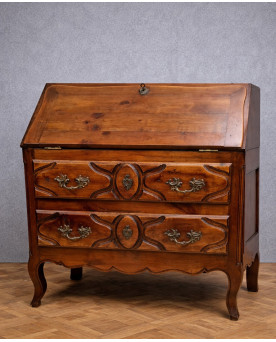Le village de 58 brocanteurs - Commode Scriban ancien en bois massif – Style Louis XV