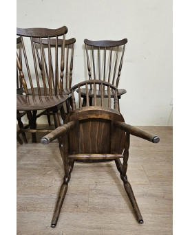 Le village de 58 brocanteurs - Lot de 6 chaises en bois – style bistrot - western / vintage