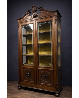 Le village de 58 brocanteurs - Bibliothèque Italienne style Renaissance en noyer vers 1850