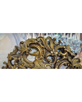 Le village de 58 brocanteurs - Miroir ancien doré style Baroque / Rococo – Cadre très richement sculpté