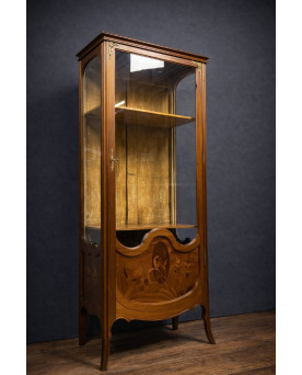 Le village de 58 brocanteurs - Vitrine en marqueterie – époque Art Nouveau / Bois précieux - Majorelle - Gallé