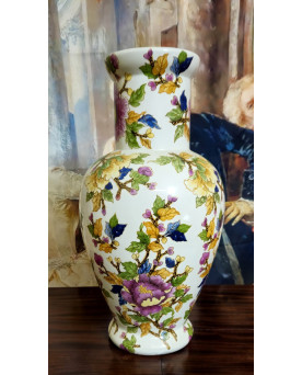 Le village de 58 brocanteurs - Important vase en porcelaine décor floral – Style asiatique - XXeme