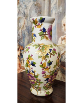 Le village de 58 brocanteurs - Important vase en porcelaine décor floral – Style asiatique - XXeme