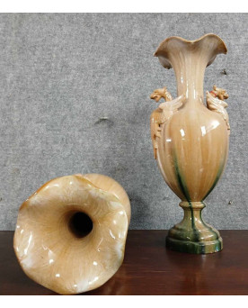 Le village de 58 brocanteurs - Paire de grands vases décoratifs en céramique – Style Art Nouveau