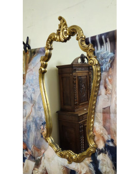 Le village de 58 brocanteurs - Miroir ancien en bois doré – Style Rocaille / Louis XV / début XXe