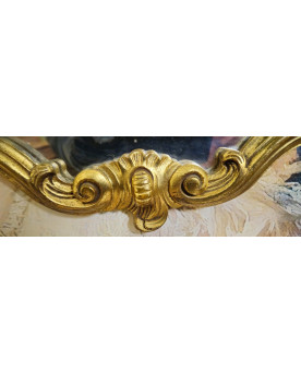 Le village de 58 brocanteurs - Miroir ancien en bois doré – Style Rocaille / Louis XV / début XXe