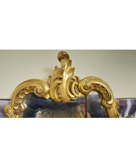 Le village de 58 brocanteurs - Miroir ancien en bois doré – Style Rocaille / Louis XV / début XXe
