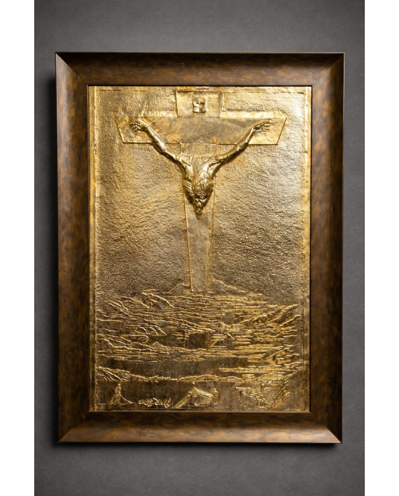 Le village de 58 brocanteurs - Grand panneau religieux en relief Salvador DALI (1904-1989) Crucifixion