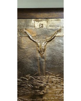Le village de 58 brocanteurs - Grand panneau religieux en relief Salvador DALI (1904-1989) Crucifixion