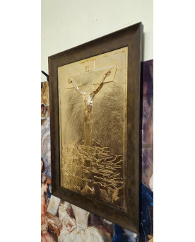 Le village de 58 brocanteurs - Grand panneau religieux en relief Salvador DALI (1904-1989) Crucifixion