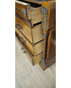 Le village de 58 brocanteurs - Commode à miroir style Empire / acajou & marbre – Début XXe siècle