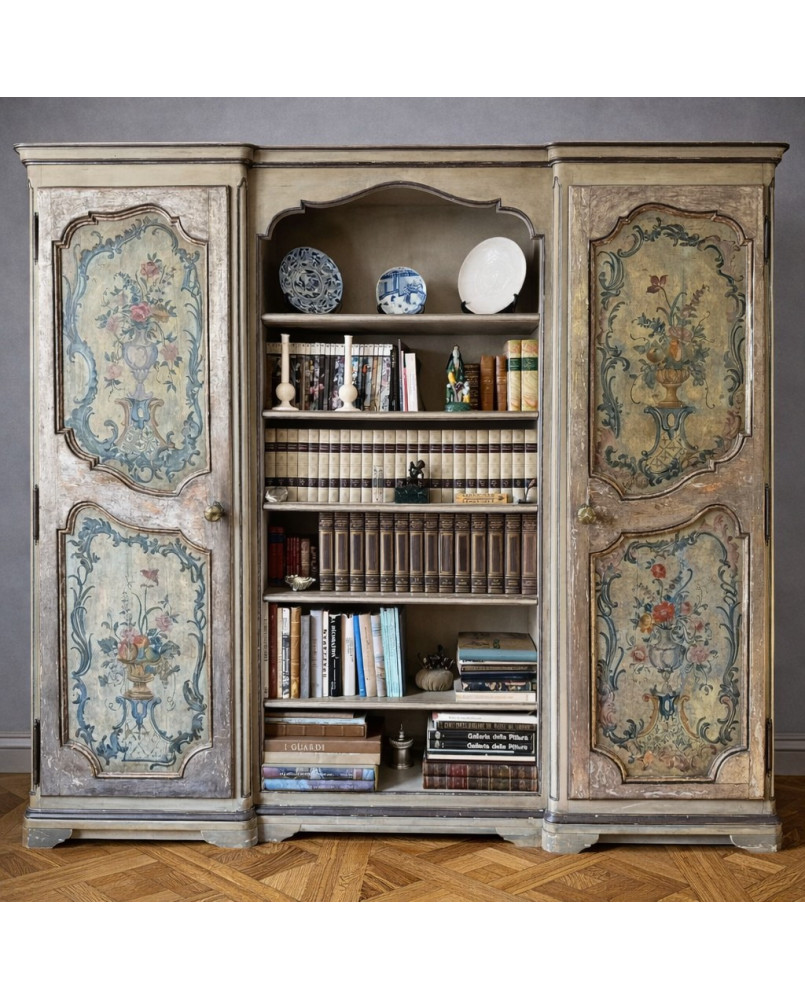Le village de 58 brocanteurs - Importante étagère ou Bibus en bois laqué