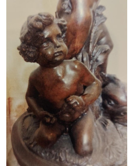 Le village de 58 brocanteurs - Important fontaine sculptée en terre cuite patinée – XVIIIe - Provenance collection privée