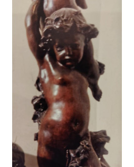Le village de 58 brocanteurs - Important fontaine sculptée en terre cuite patinée – XVIIIe - Provenance collection privée