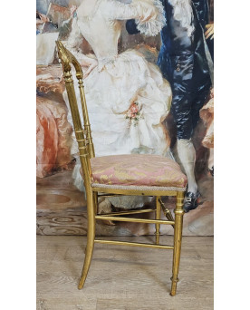 Le village de 58 brocanteurs - Chaise de théatre Napoléon III en bois doré