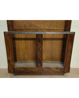 Le village de 58 brocanteurs - Vestiaire / Porte-manteau Art Déco en noyer avec miroir