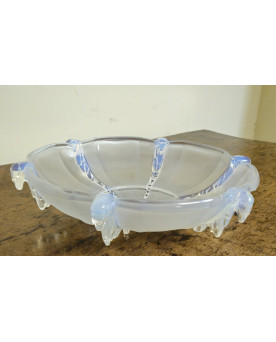 Le village de 58 brocanteurs - Importante Coupe / Centre de table en verre opalescent – Art Déco -