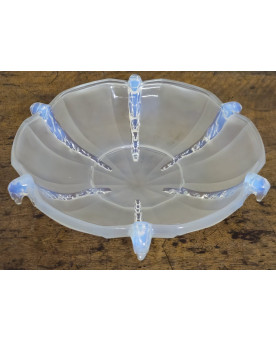 Le village de 58 brocanteurs - Importante Coupe / Centre de table en verre opalescent – Art Déco -