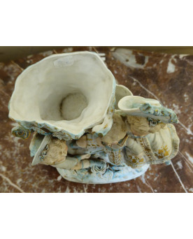 Le village de 58 brocanteurs - Sujet ancien en porcelaine – Groupe d’enfants – vase décoratif –
