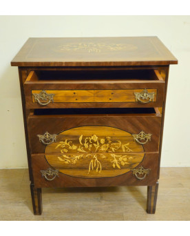 Le village de 58 brocanteurs - Commode de Dame marquetée – Style Louis XVI - XXeme