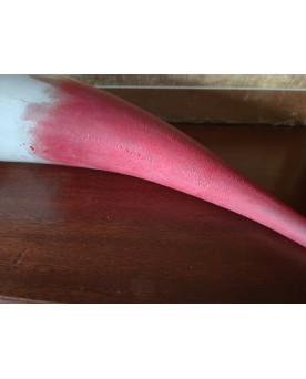 Le village de 58 brocanteurs - Paire de grands vases cornet a fixer en verre soufflé – Décor tricolore – L 56 cm