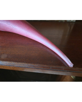 Le village de 58 brocanteurs - Paire de grands vases cornet a fixer en verre soufflé – Décor tricolore – L 56 cm